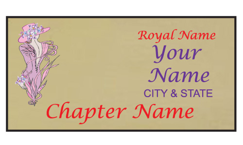Gold Rectangle name Badge Artwork 24 Pink